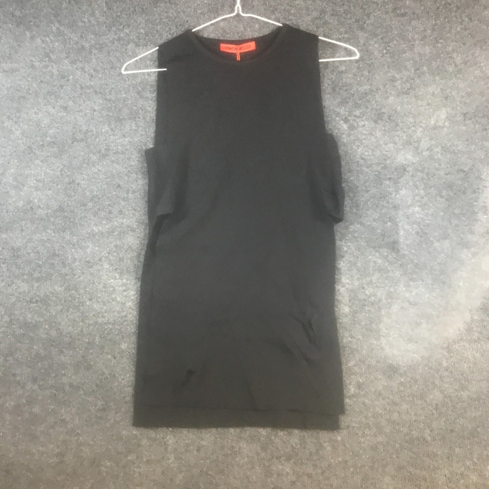 Simon Miller Canoga Top Women M Black NEW Viscose Sleeveless Crew W3241-6053